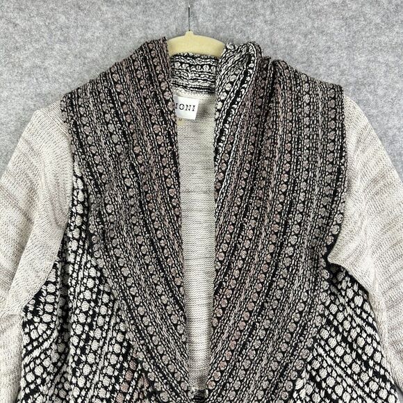 Anthropologie Sioni Open Cardigan Womens Medium Mixed Print Casual LS Cozy Boho* - Picture 6 of 10